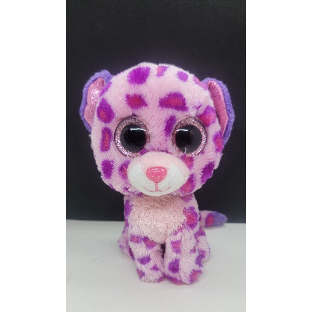 Ty BeanieBoo 6" Pink Leopard Cat "Glamour" 2014